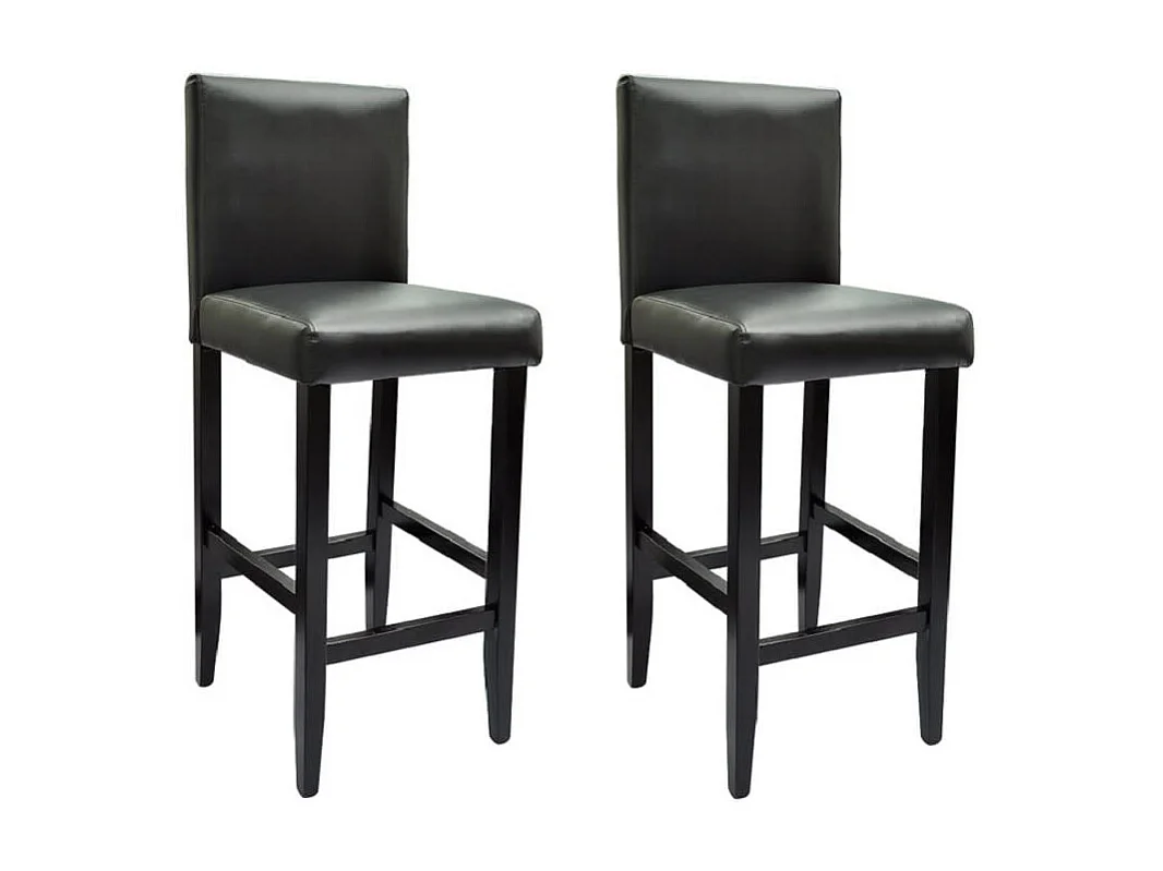 Barhocker 2 Stk. Schwarz Kunstleder