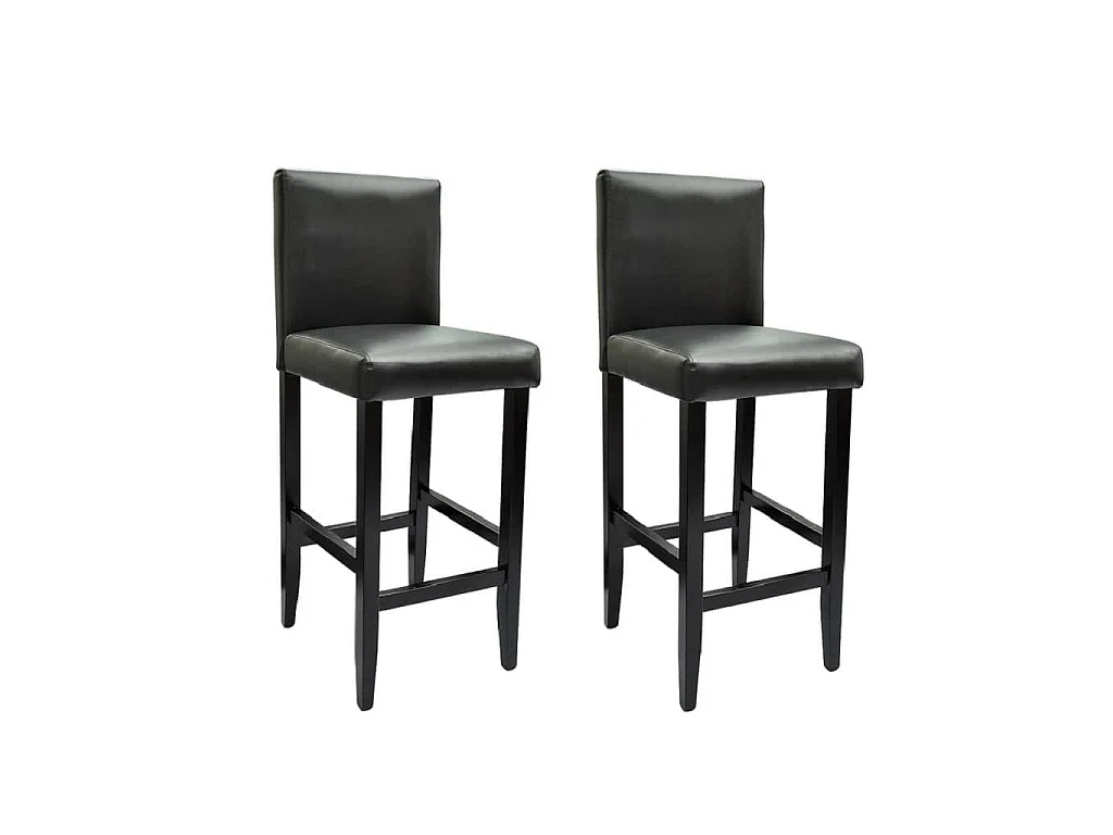Tabourets de bar lot de 2 noir similicuir