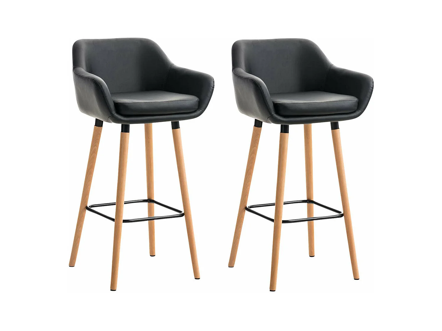 Lot de 2 tabourets noire 55 x 46 x 99 cm 10_0000229