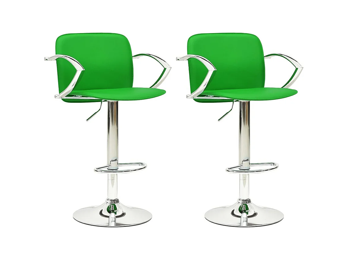 Tabourets de bar lot de 2 vert cuir artificiel