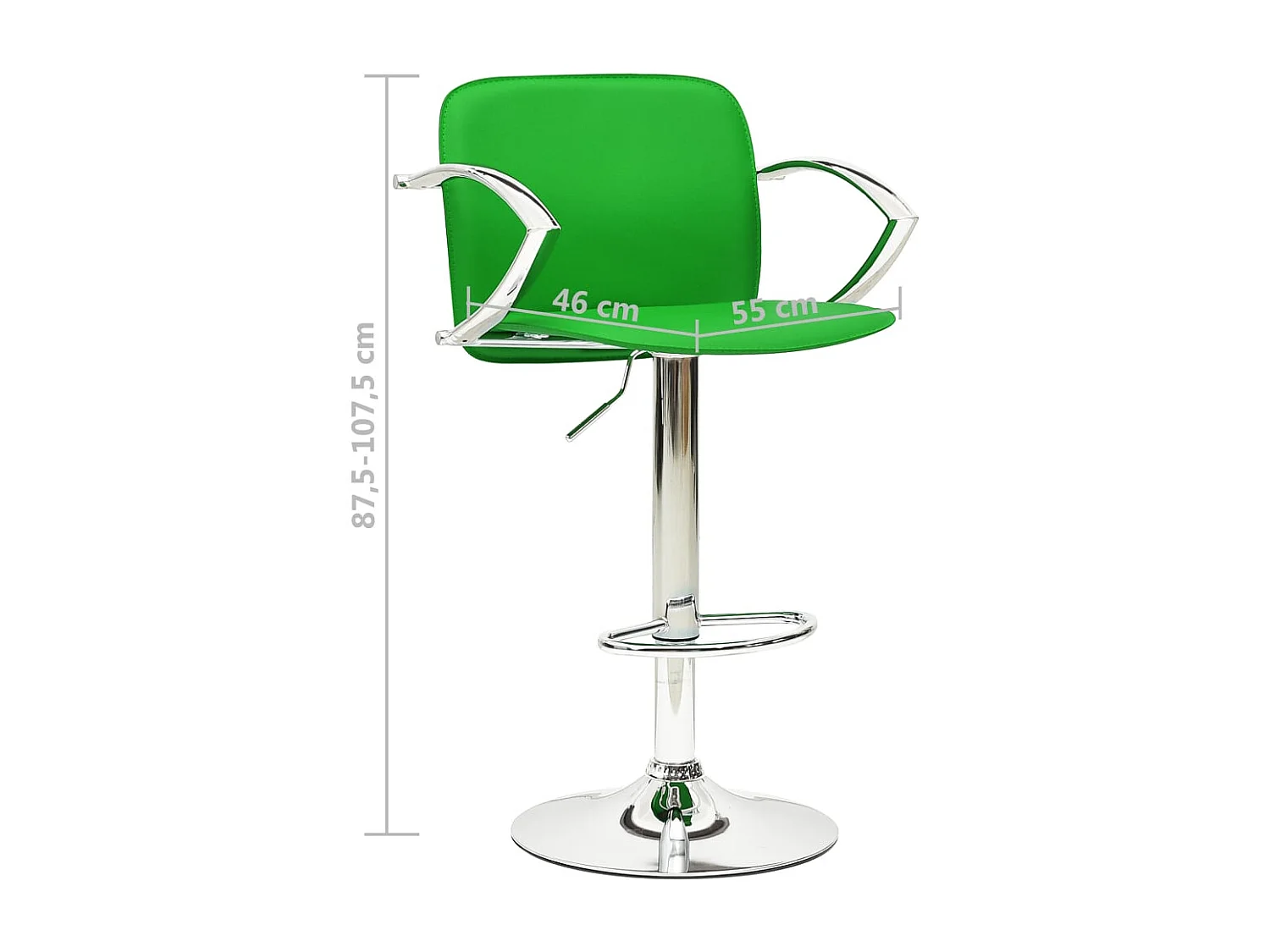 Tabourets de bar lot de 2 vert cuir artificiel