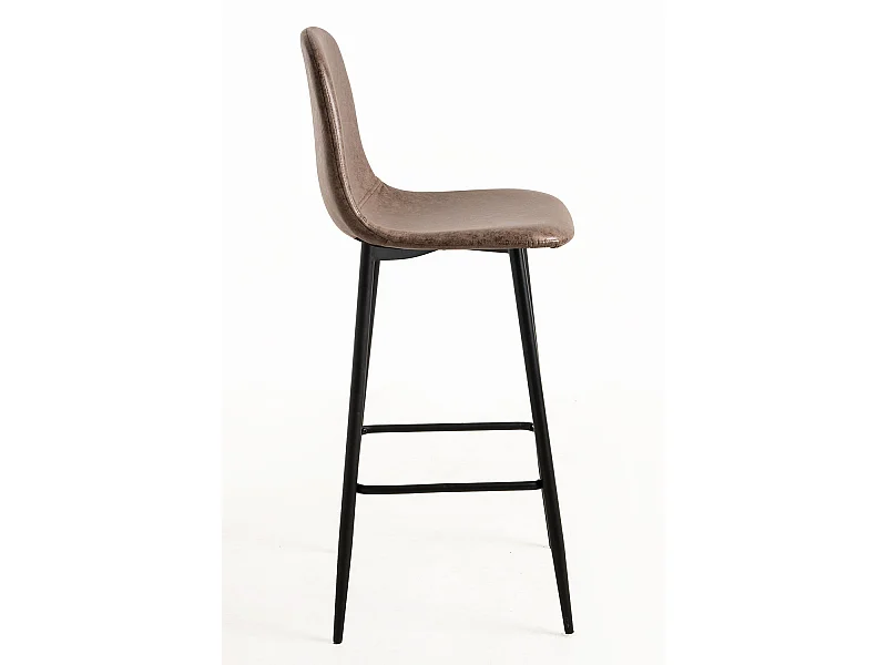 Lote de 6 Taburetes Veki Polipiel Vintage - Marrón Chocolate