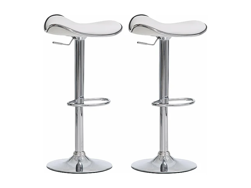 Lot de 2 tabourets métal blanche 45 x 45 x 71 cm TDB10307