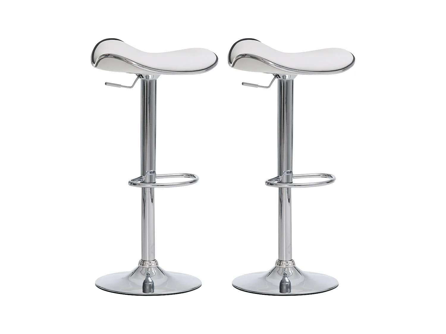 Lot de 2 tabourets métal blanche 45 x 45 x 71 cm TDB10307