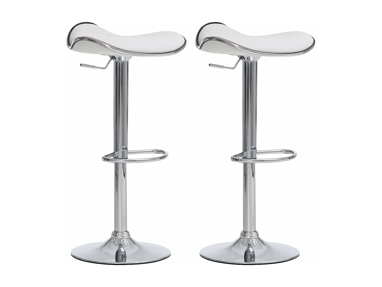 Lot de 2 tabourets métal blanche 45 x 45 x 71 cm TDB10307