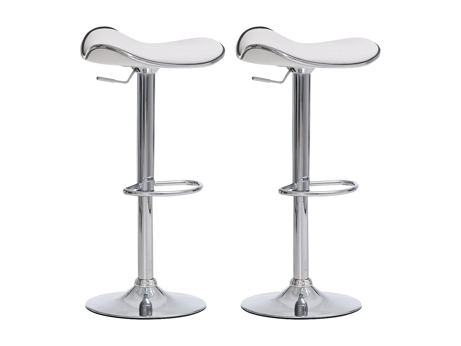 Lot de 2 tabourets métal blanche 45 x 45 x 71 cm TDB10307
