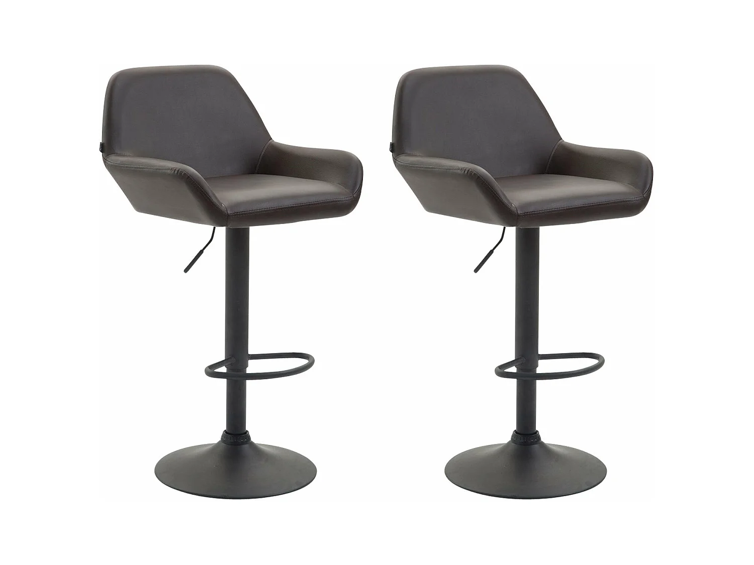 Lot de 2 tabourets métal marron TDB10217