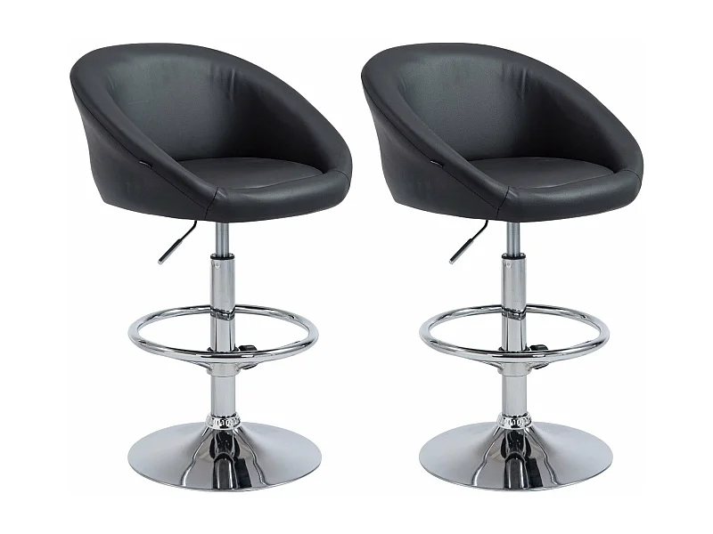 Lot de 2 tabourets noire 55 x 51 x 106 cm TDB10062