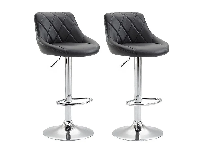 2x Tabourets de bar noire 46 x 49 x 104 cm TDB10085