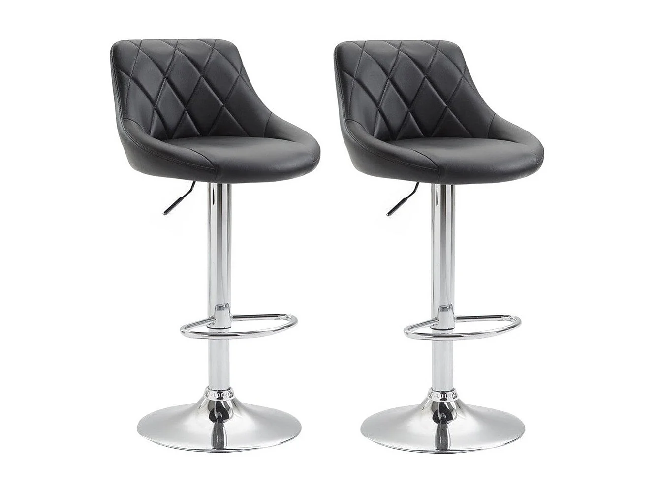 2x Tabourets de bar noire 46 x 49 x 104 cm TDB10085