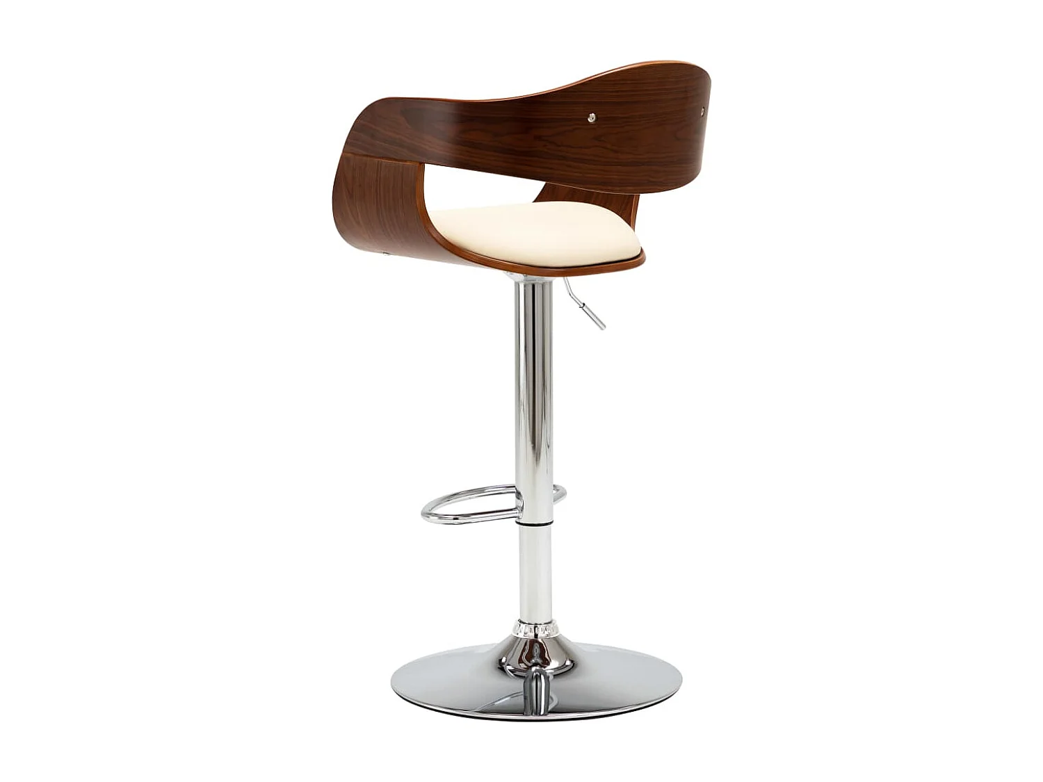 Barhocker 2 Stk. Creme Bugholz und Kunstleder