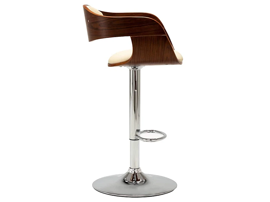 Chaises de bar lot de 2 crème bois courbé et similicuir
