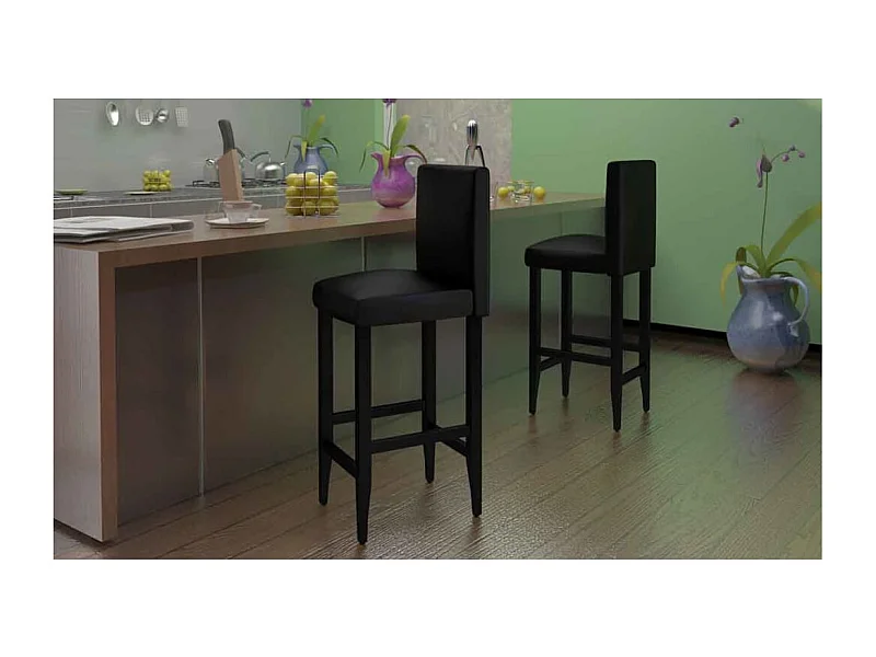 Barshocker 6 Stk. Schwarz Kunstleder