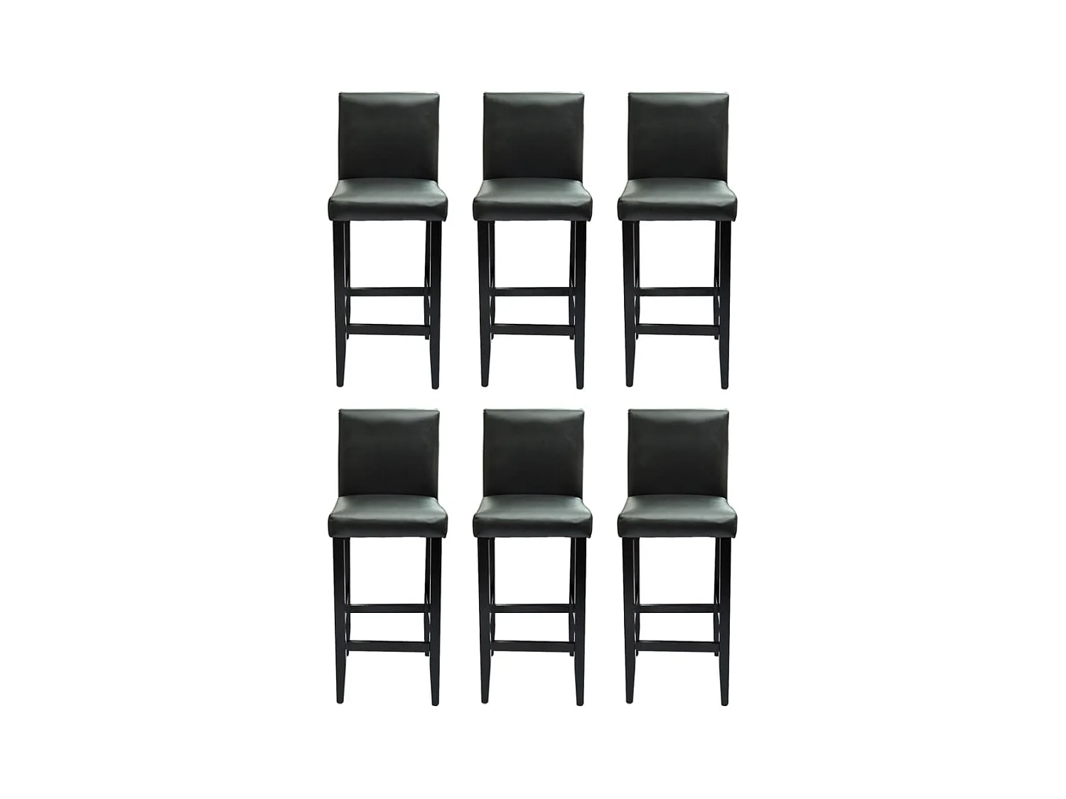 Barshocker 6 Stk. Schwarz Kunstleder