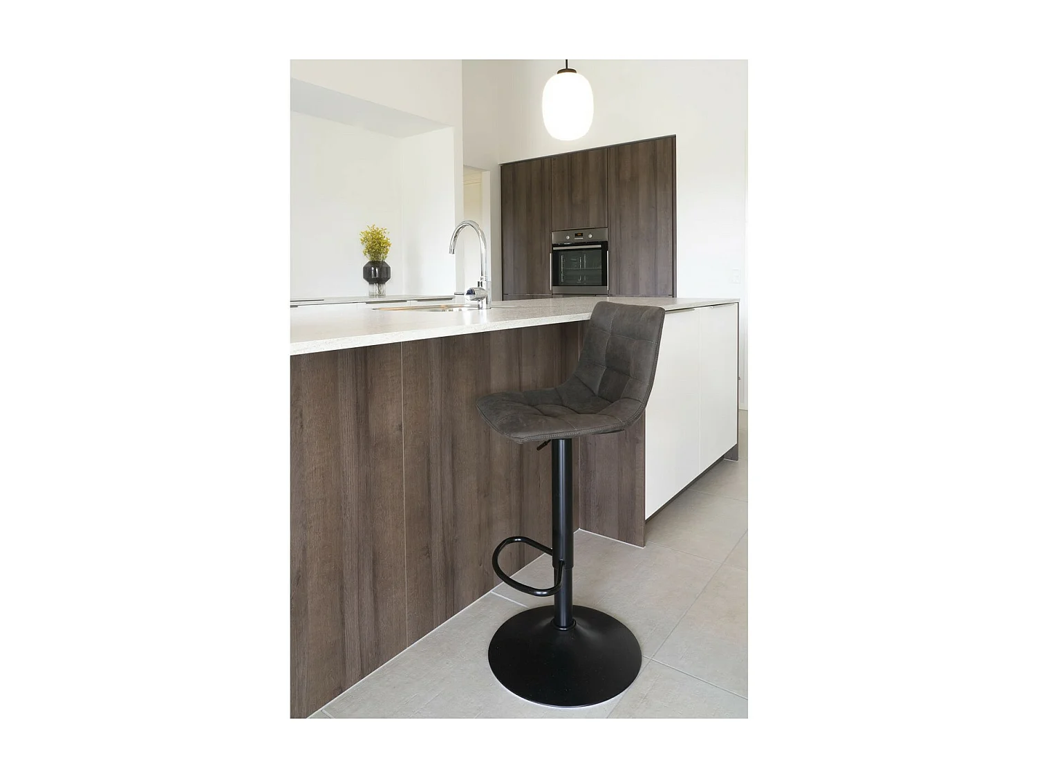 Conjunto de 2 Bancos Altos Middelfart, Cinzento, 43x43x108 cm, EPIKASA