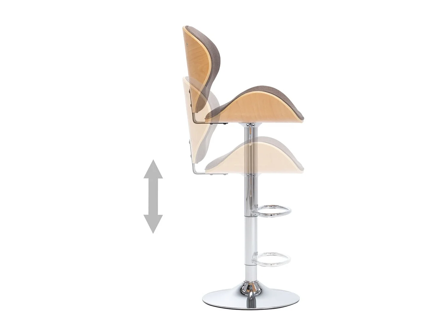 Taburete de cocina de tela color gris taupe