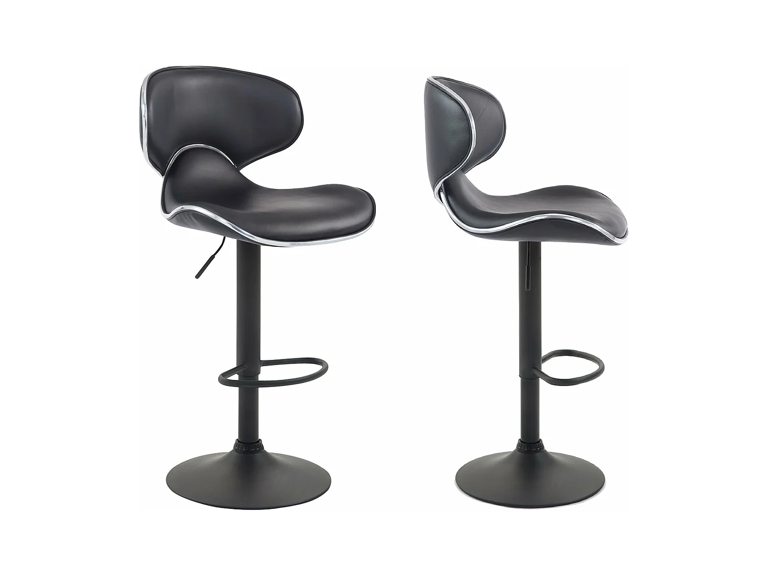 Lot de 2 tabourets métal argentée 46 x 49 x 88 cm 10_0000345
