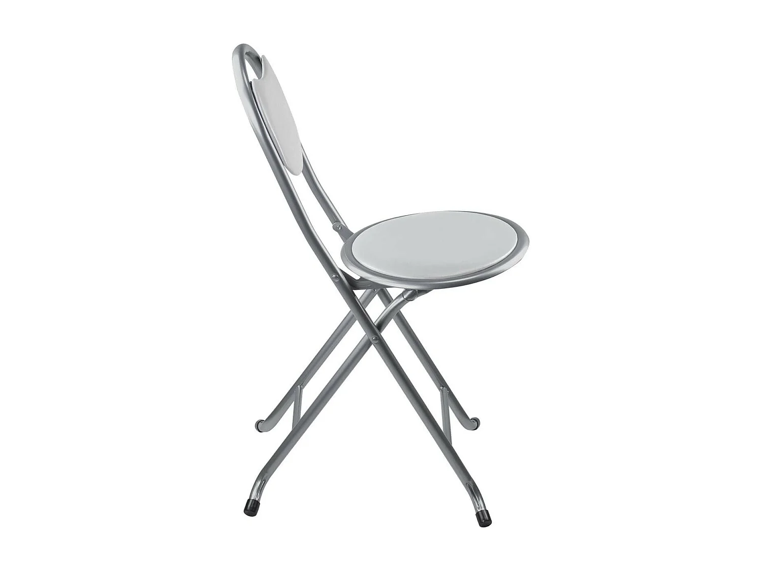 Sgabello pieghevole con schienale 32x36x73,5 cm bianco 7house