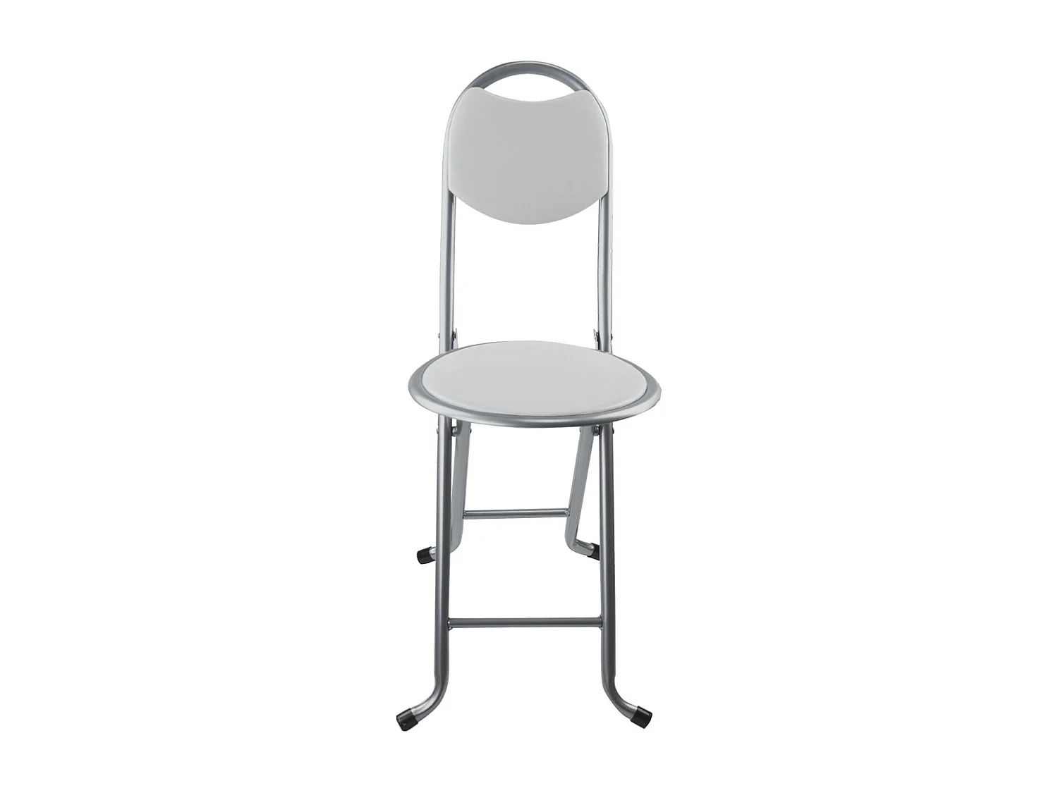 Sgabello pieghevole con schienale 32x36x73,5 cm bianco 7house