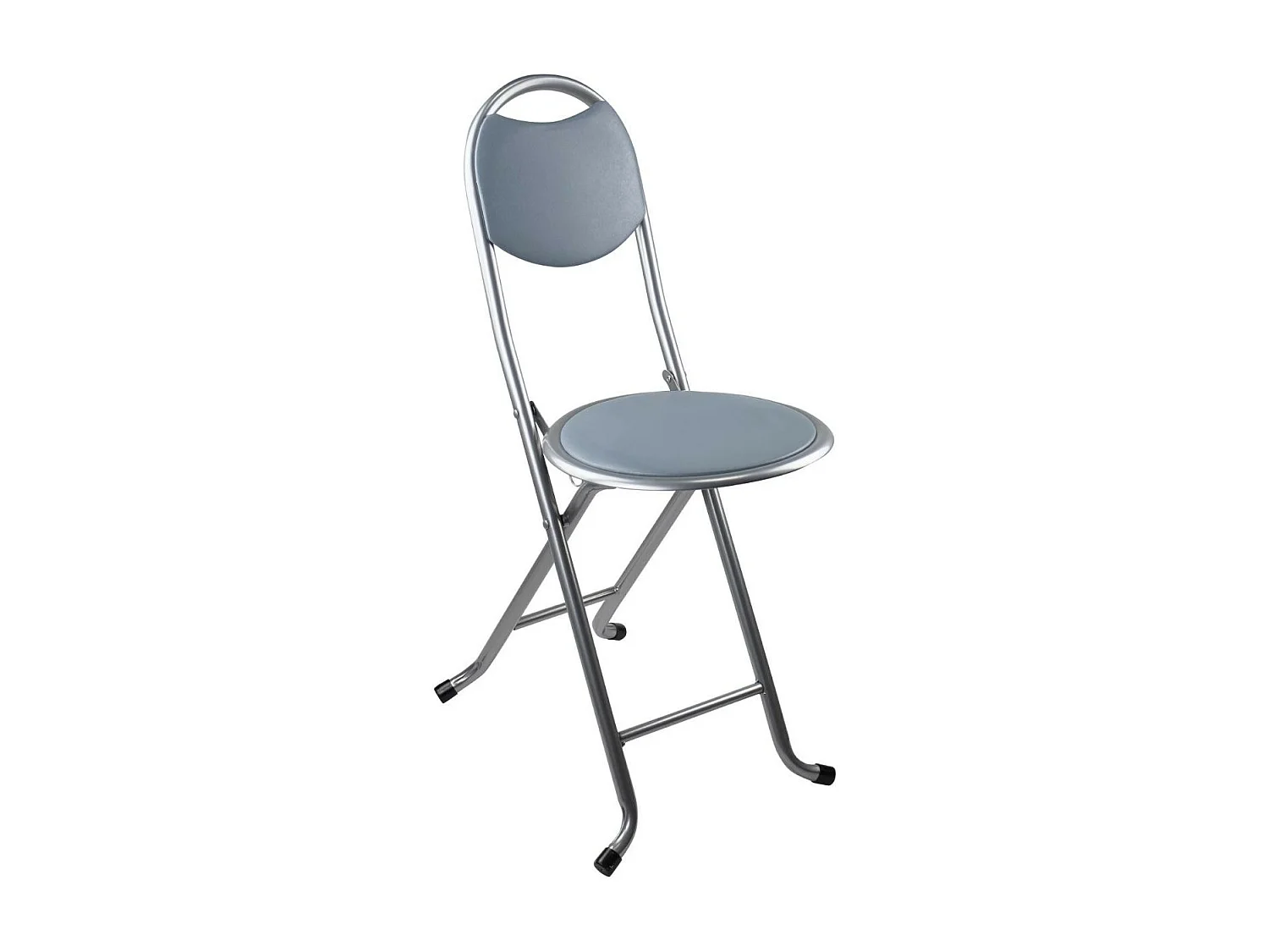 Taburete Plegable con Respaldo 32x36x73.5cm Gris 7house