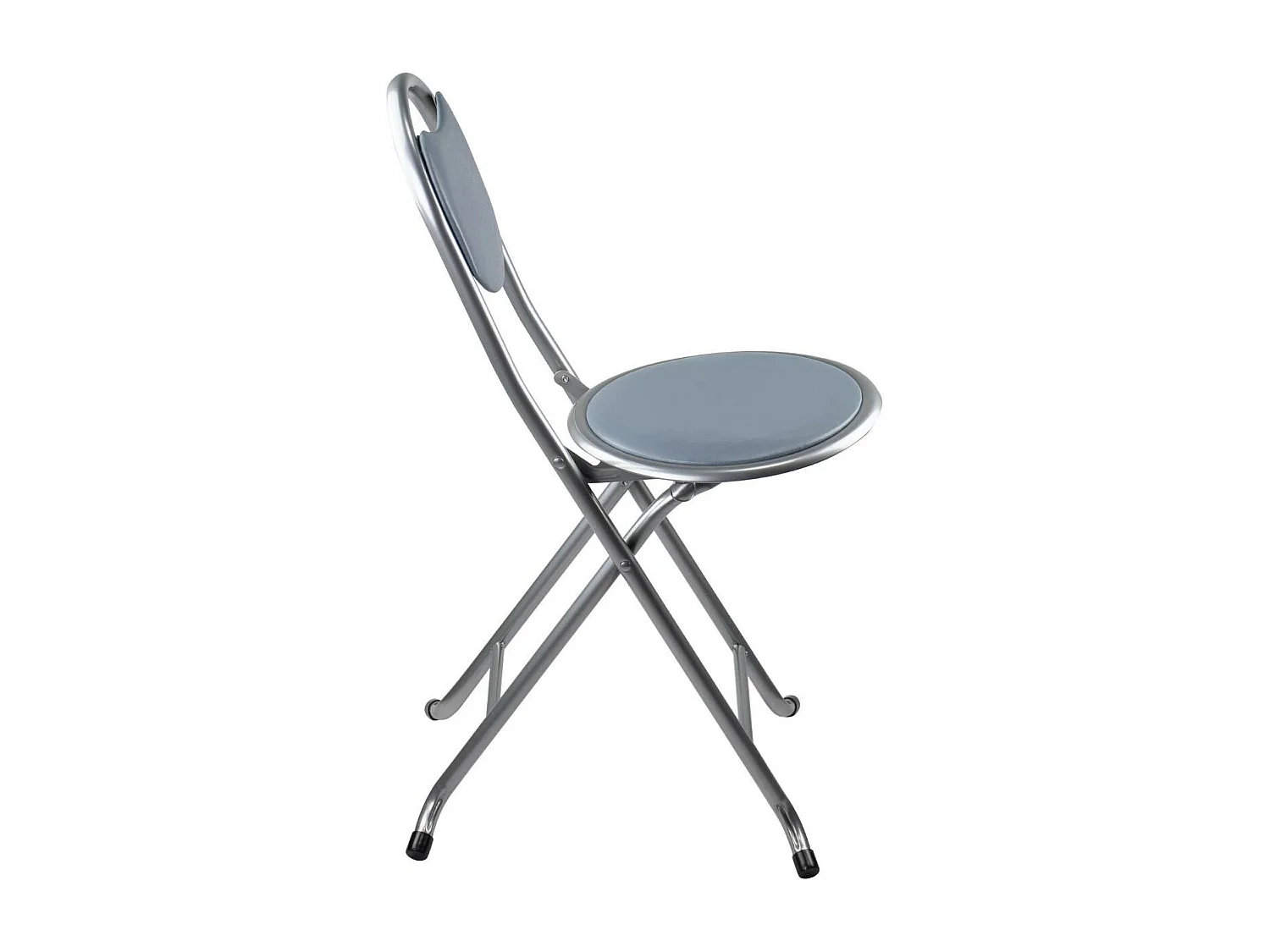 Taburete Plegable con Respaldo 32x36x73.5cm Gris 7house