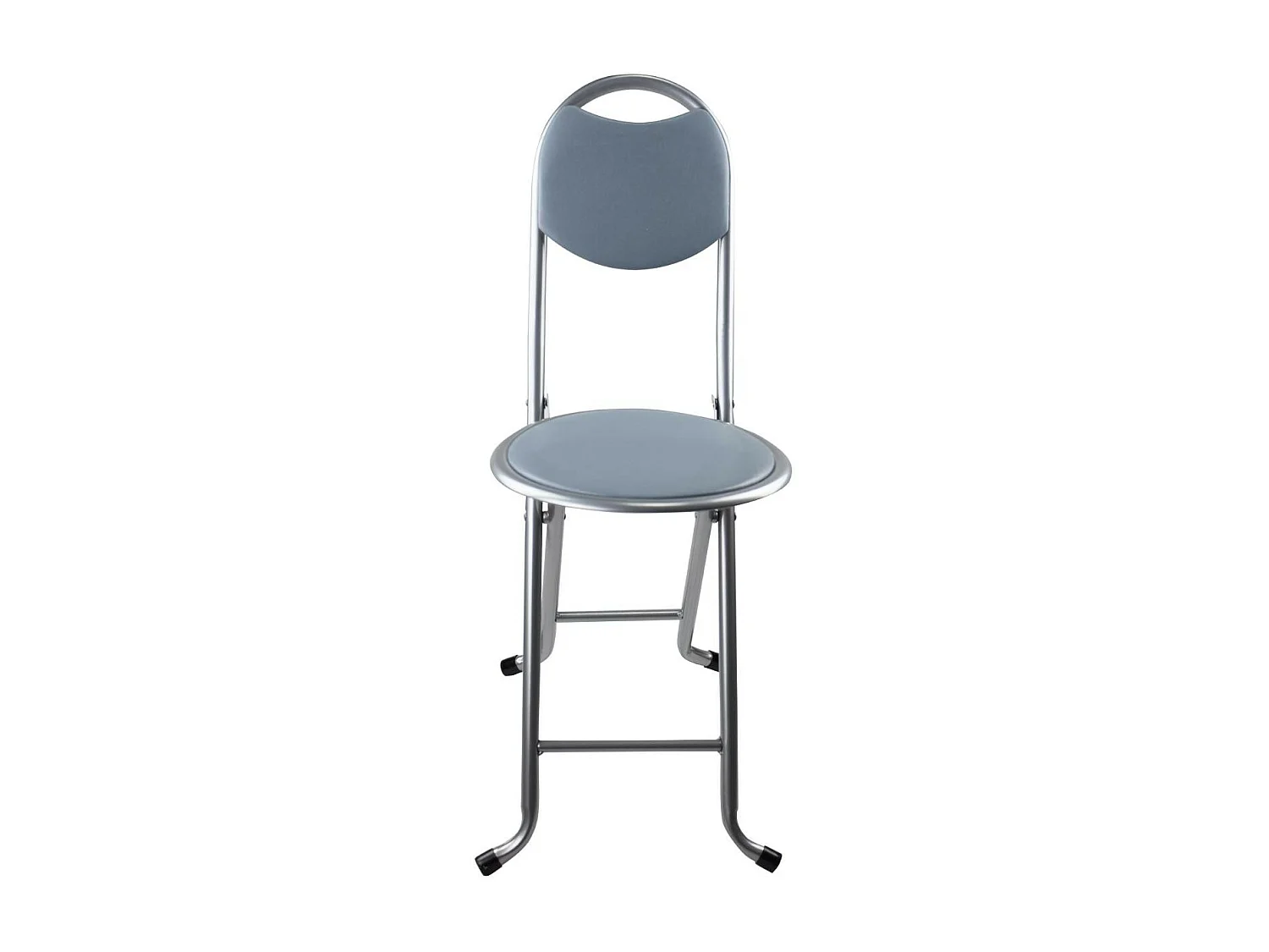 Taburete Plegable con Respaldo 32x36x73.5cm Gris 7house