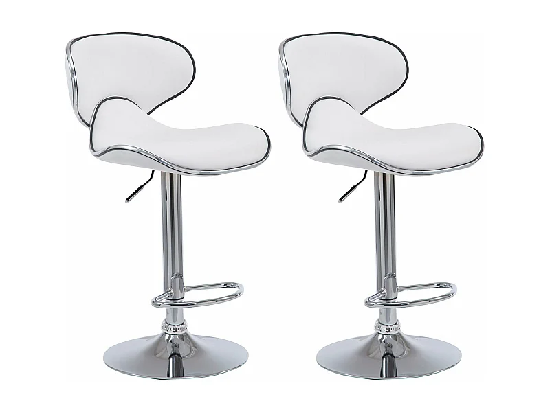 Tabouret de bar chaise métal blanche 46 x 49 x 108 cm TDB10123