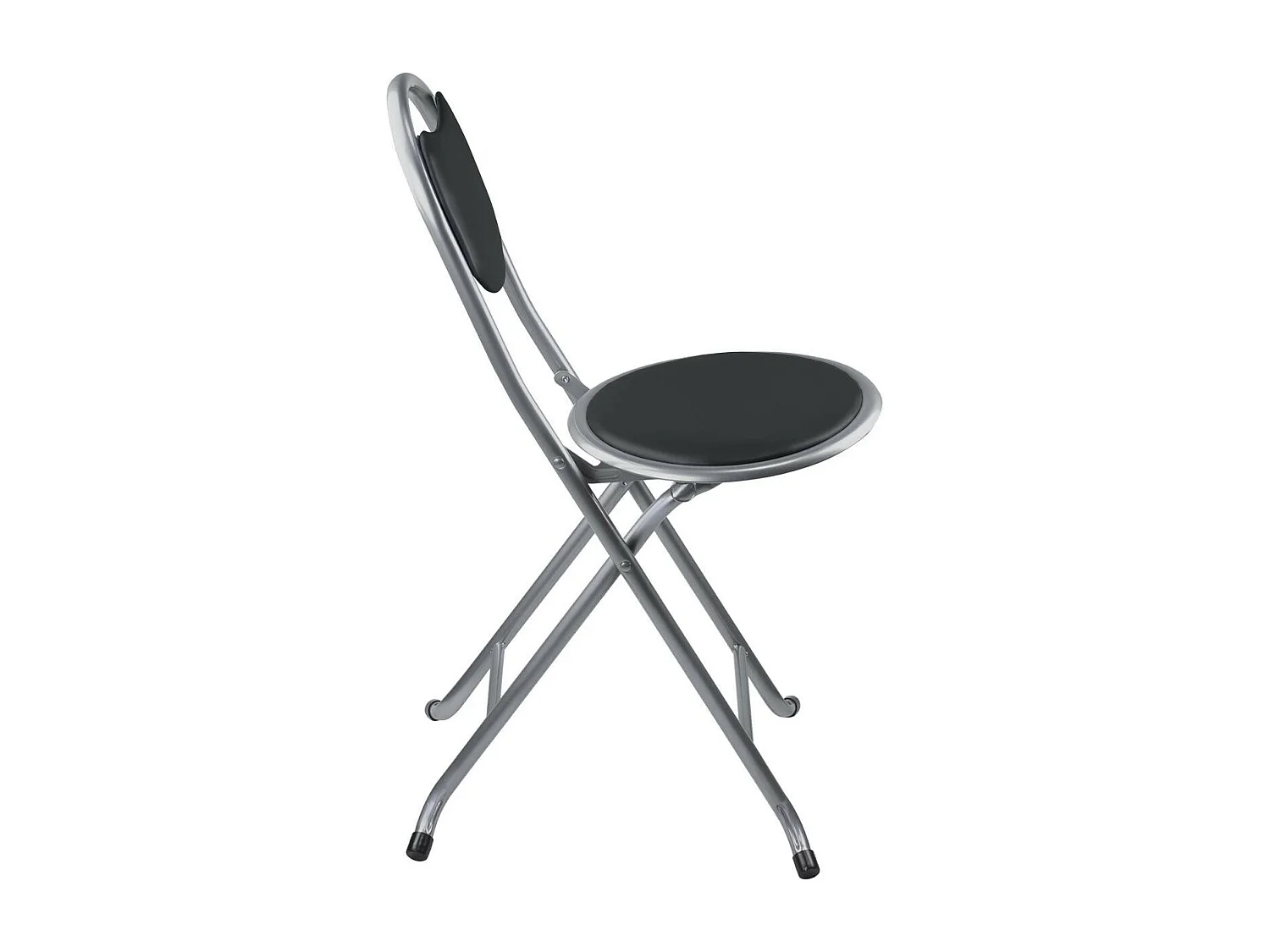 Sgabello pieghevole con schienale 32x36x73,5 cm Nero 7house
