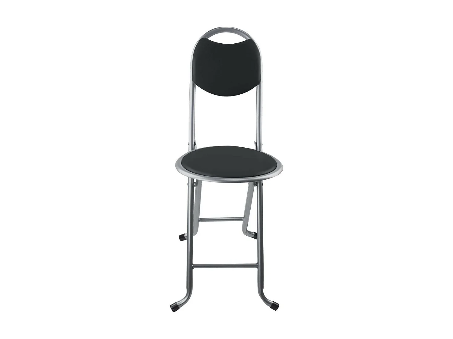 Sgabello pieghevole con schienale 32x36x73,5 cm Nero 7house