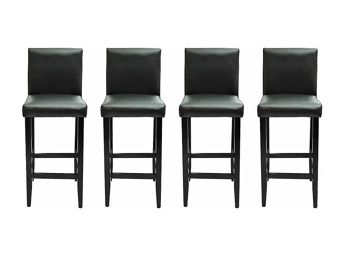 Tabourets de bar lot de 4 noir similicuir
