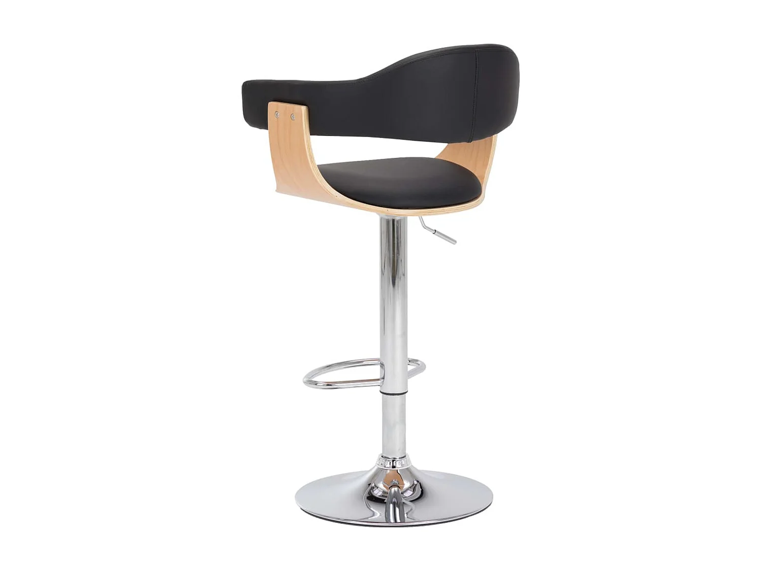 Barhocker 2 Stk. Schwarz Bugholz und Kunstleder