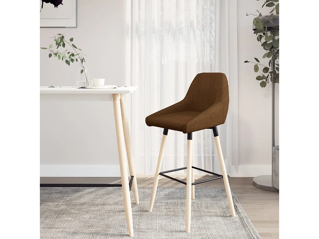 Banco de bar tecido castanho