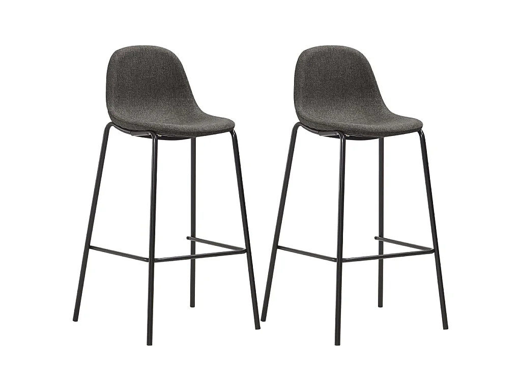Chaises de bar lot de 2 gris foncé tissu