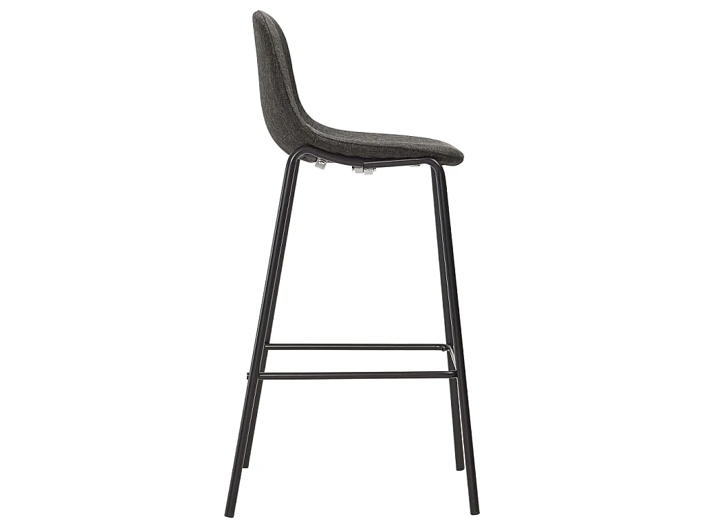 Chaises de bar lot de 2 gris foncé tissu
