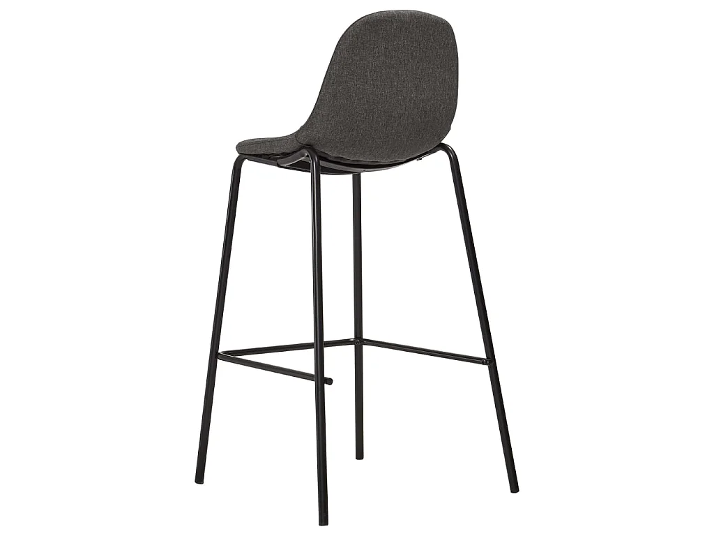 Chaises de bar lot de 2 gris foncé tissu