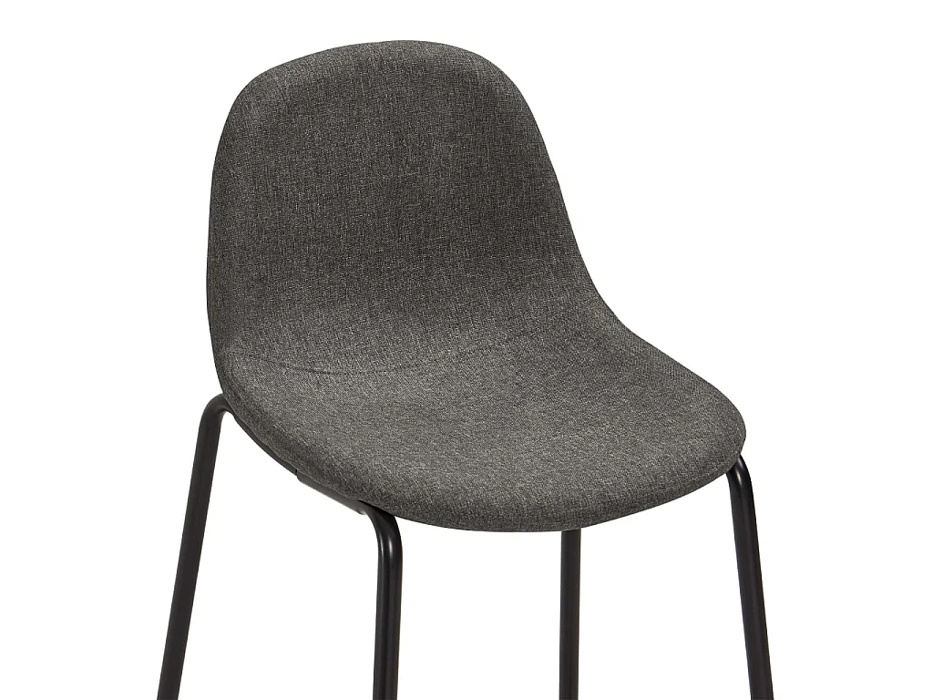 Chaises de bar lot de 2 gris foncé tissu