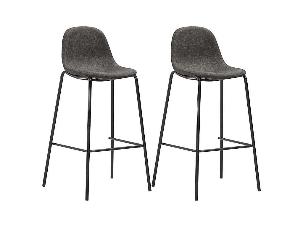 Chaises de bar lot de 2 gris foncé tissu
