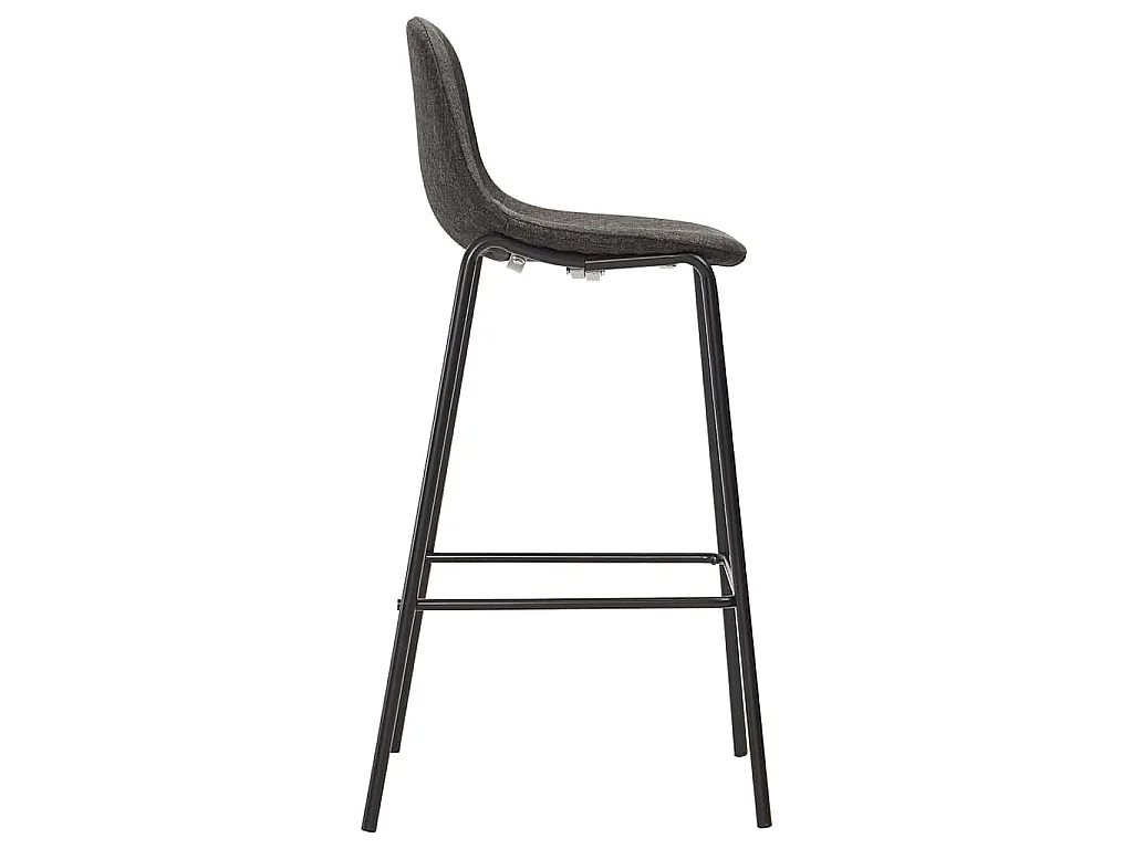 Chaises de bar lot de 2 gris foncé tissu