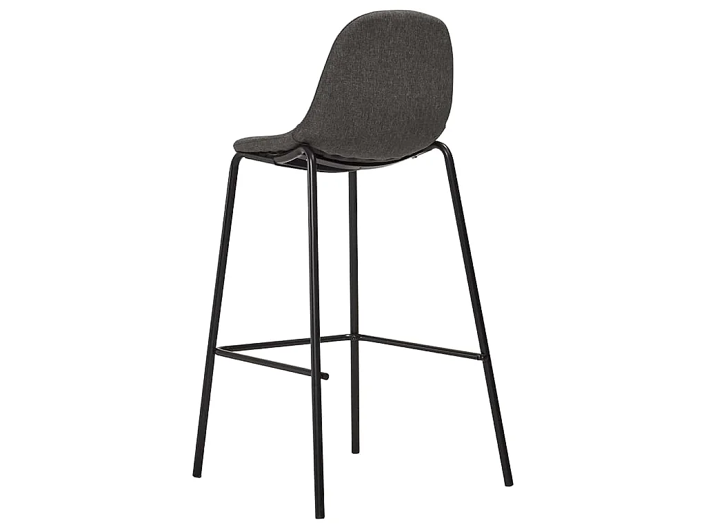 Chaises de bar lot de 2 gris foncé tissu