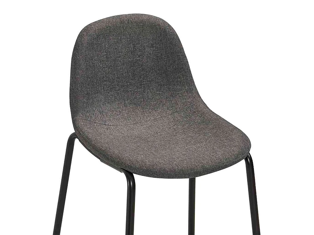 Chaises de bar lot de 2 gris foncé tissu