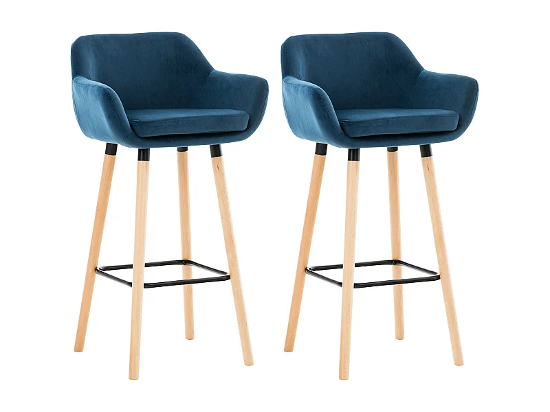 Lot de 2 tabourets bois bleue 55 x 46 x 99 cm TDB10283