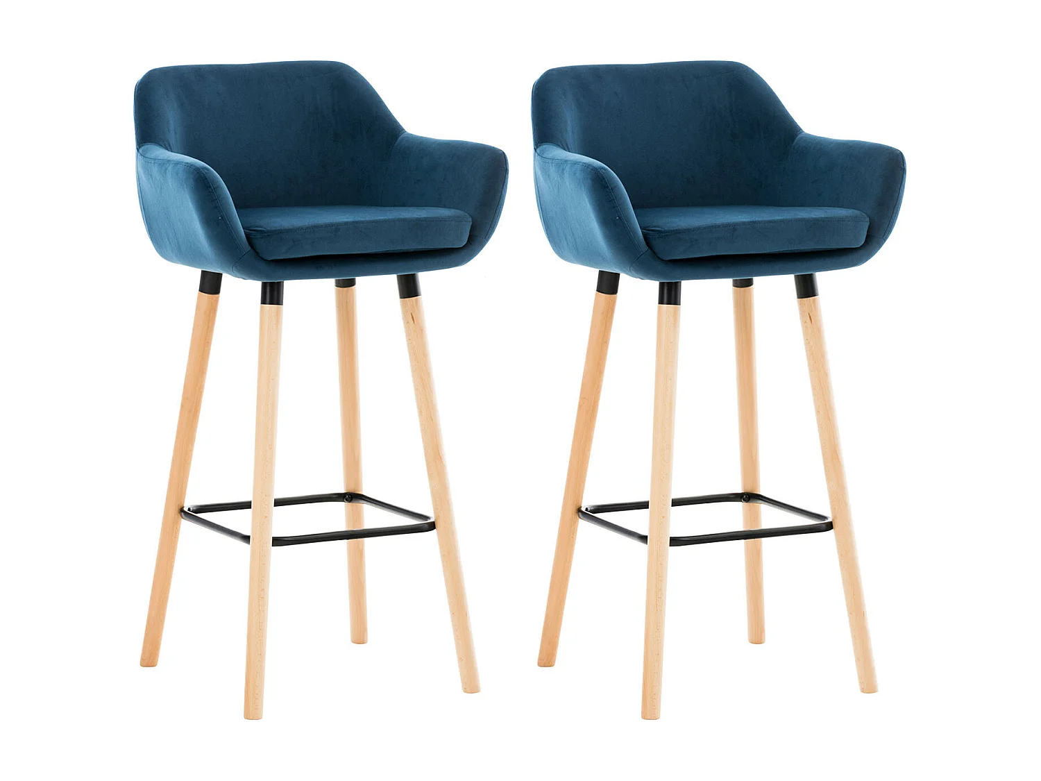 Lot de 2 tabourets bois bleue 55 x 46 x 99 cm TDB10283
