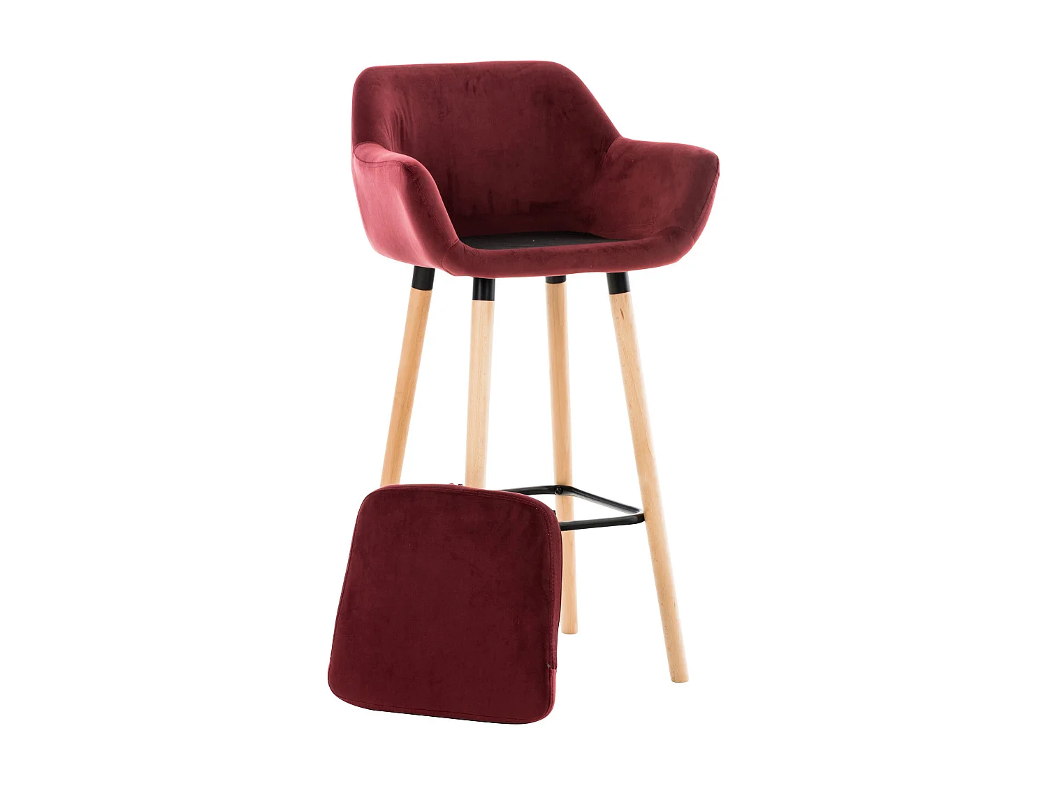 Lot de 2 tabourets bois marron 55 x 46 x 99 cm 10_0000689