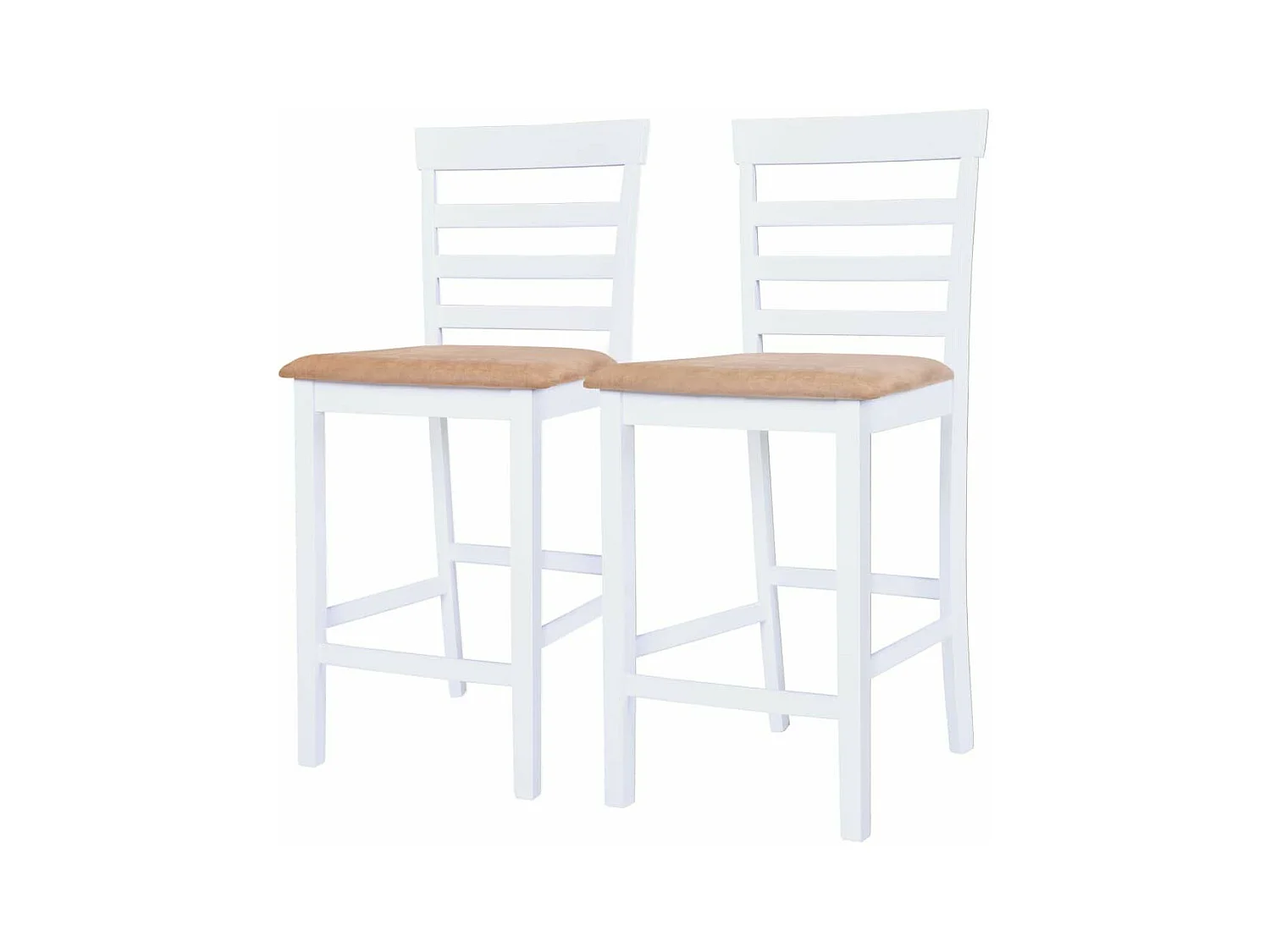 Lot de deux tabourets bois blanche 41 x 49 x 96 cm 1202141