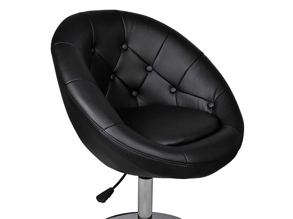 Taburete de bar cuero sintético negro