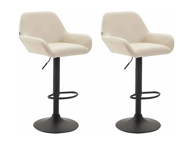 Lot de 2 tabourets métal crème 51 x 52 x 89 cm TDB10218