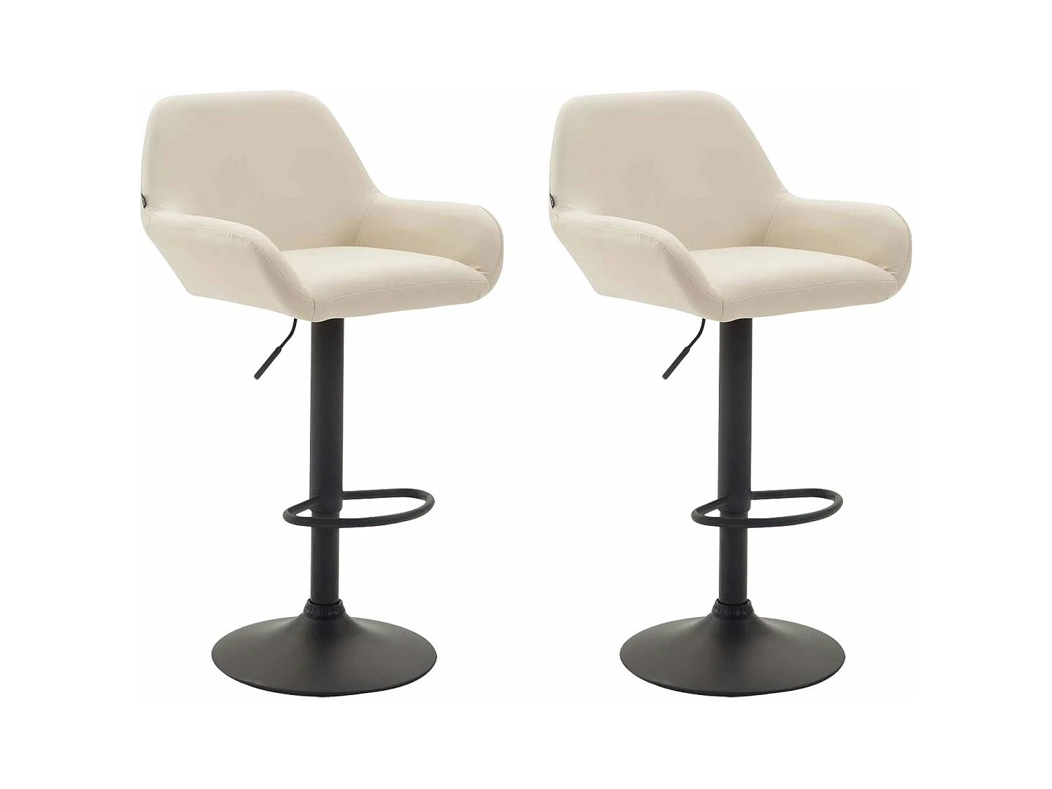 Lot de 2 tabourets métal crème 51 x 52 x 89 cm TDB10218