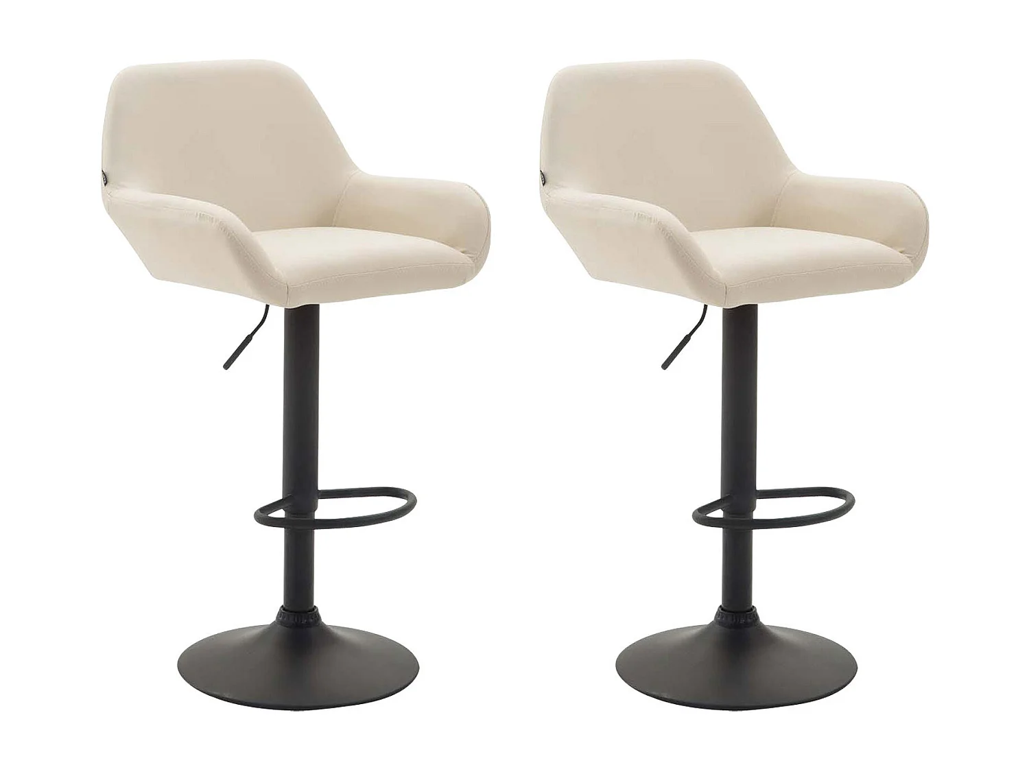 Lot de 2 tabourets métal crème 51 x 52 x 89 cm TDB10218