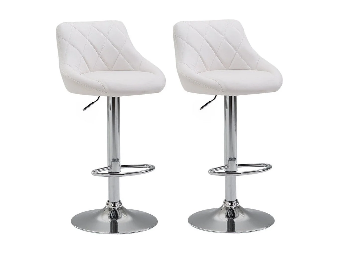 2x Tabourets de bar blanche 46 x 49 x 104 cm TDB10086