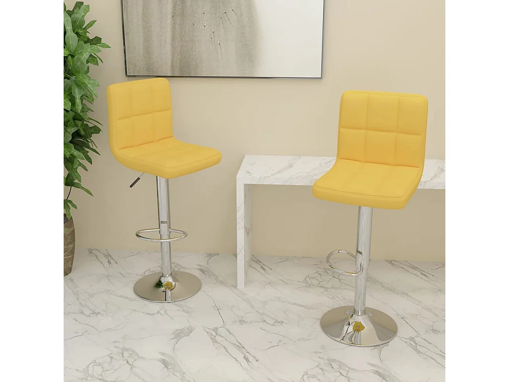 Barhocker 2 Stk. Senfgelb Stoff
